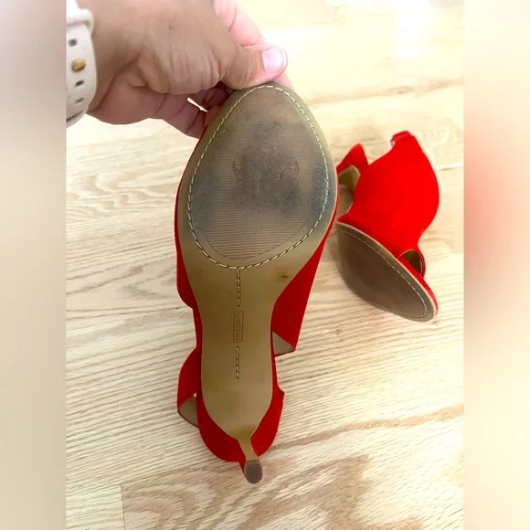 Vince Camuto Red Suede Stiletto Sandals 8.5 - Picture 5 of 6
